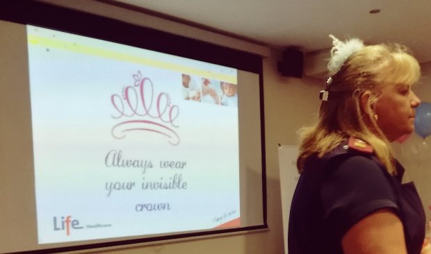 Sister Donnachie reminding mothers to wear their invisible crowns. 